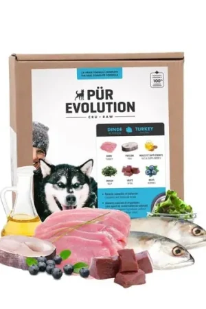 Marque Nourriture crue pour chiens, formule dinde et poisson