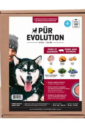 Affaire À Saisir Nourriture à base de viande crue recette porc et saumon pour chiens